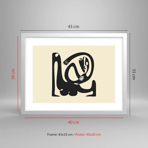 Plagát v bielom ráme - Skoro Picasso - 40x30 cm