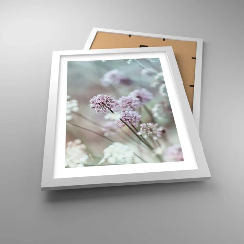 Plagát v bielom ráme - Sladké filigrány byliniek - 30x40 cm