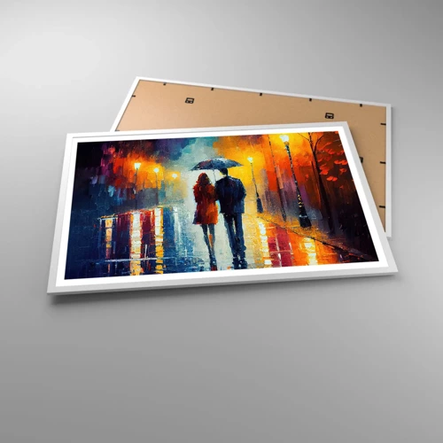 Plagát v bielom ráme - Spolu – farebná noc - 91x61 cm