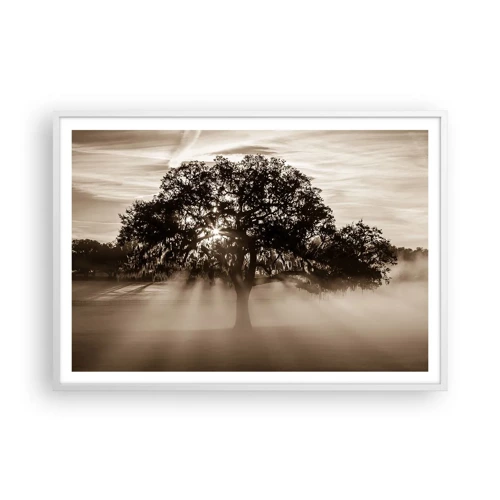 Plagát v bielom ráme - Strom správ samotného dobra - 100x70 cm