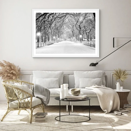 Plagát v bielom ráme - Štyri ročné obdobia – zima - 100x70 cm
