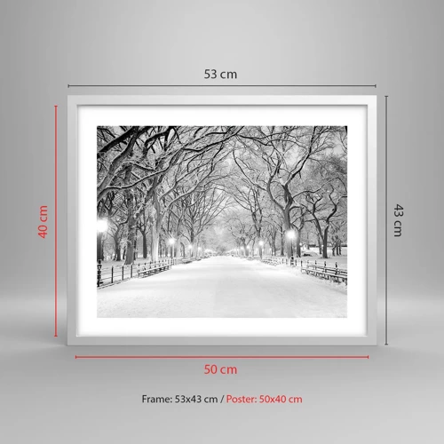 Plagát v bielom ráme - Štyri ročné obdobia – zima - 50x40 cm