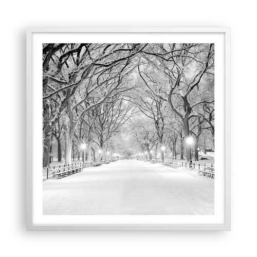 Plagát v bielom ráme - Štyri ročné obdobia – zima - 60x60 cm