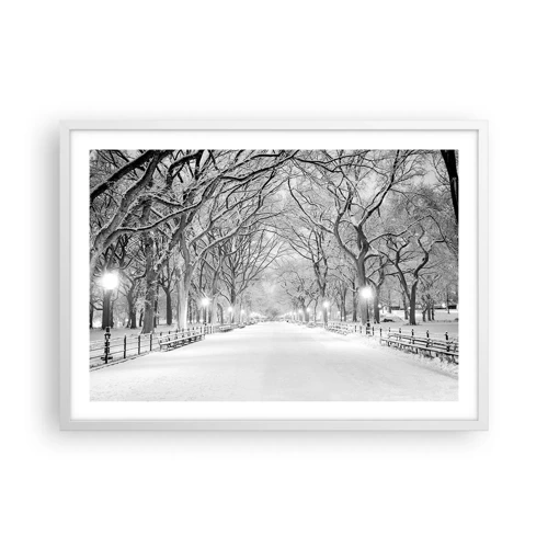 Plagát v bielom ráme - Štyri ročné obdobia – zima - 70x50 cm