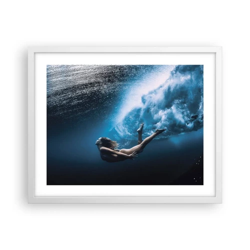 Plagát v bielom ráme - Súčasná morská panna - 50x40 cm