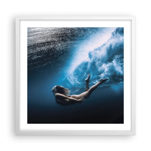 Plagát v bielom ráme - Súčasná morská panna - 50x50 cm