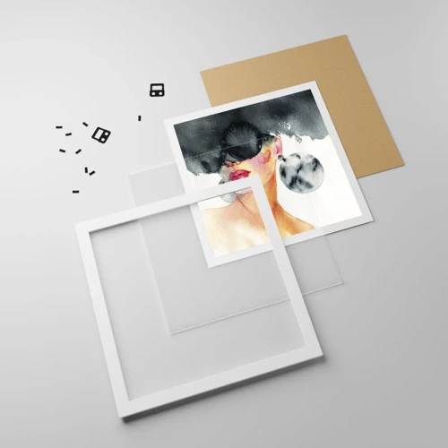 Plagát v bielom ráme - Tajomstvo elegancie - 50x50 cm
