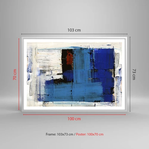 Plagát v bielom ráme - Tajomstvo modrej - 100x70 cm