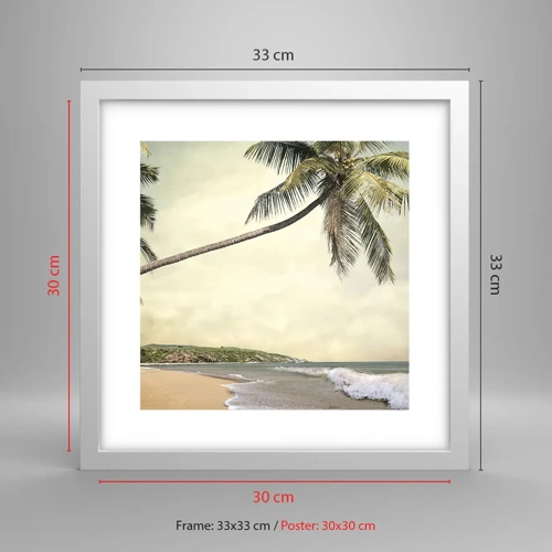 Plagát v bielom ráme - Tropický sen - 30x30 cm