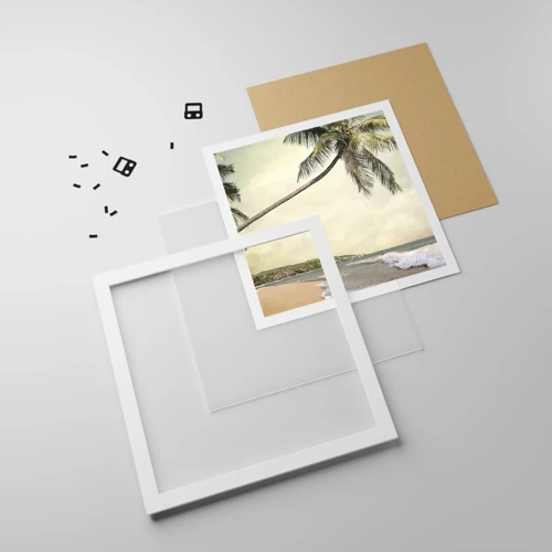 Plagát v bielom ráme - Tropický sen - 50x50 cm