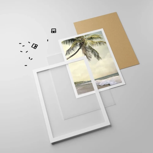 Plagát v bielom ráme - Tropický sen - 50x70 cm