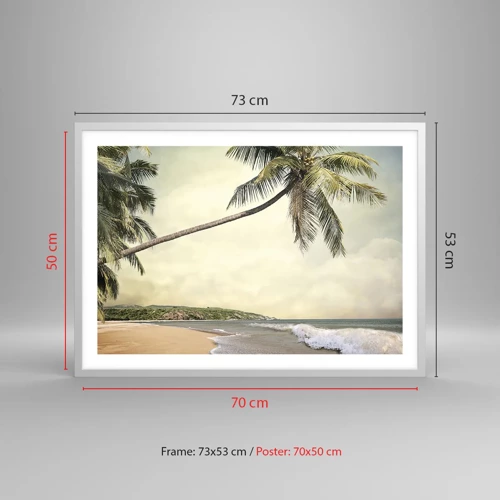 Plagát v bielom ráme - Tropický sen - 70x50 cm