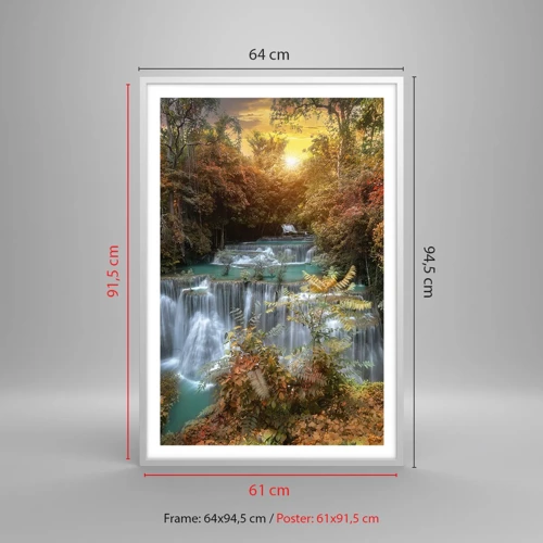 Plagát v bielom ráme - Ukrytý poklad lesa - 61x91 cm