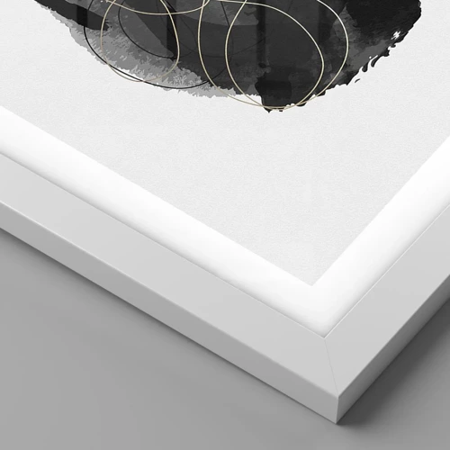 Plagát v bielom ráme - Upletené z čiernej - 50x50 cm