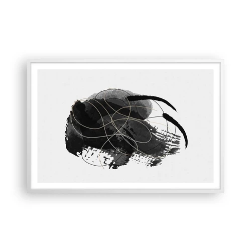 Plagát v bielom ráme - Upletené z čiernej - 91x61 cm