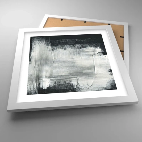 Plagát v bielom ráme - Utkané zvisle a vodorovne - 30x30 cm