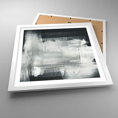 Plagát v bielom ráme - Utkané zvisle a vodorovne - 40x40 cm