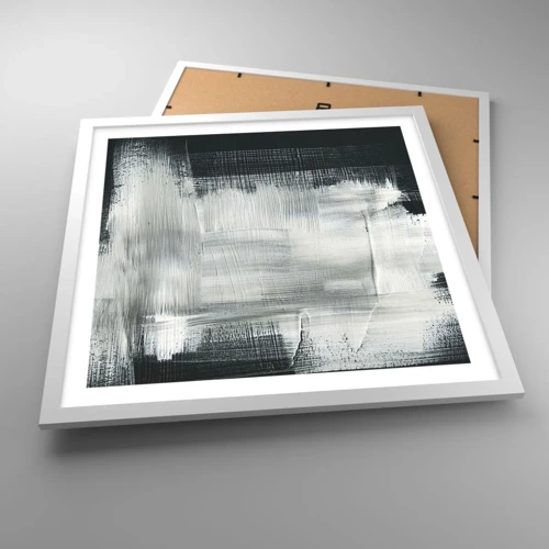 Plagát v bielom ráme - Utkané zvisle a vodorovne - 50x50 cm