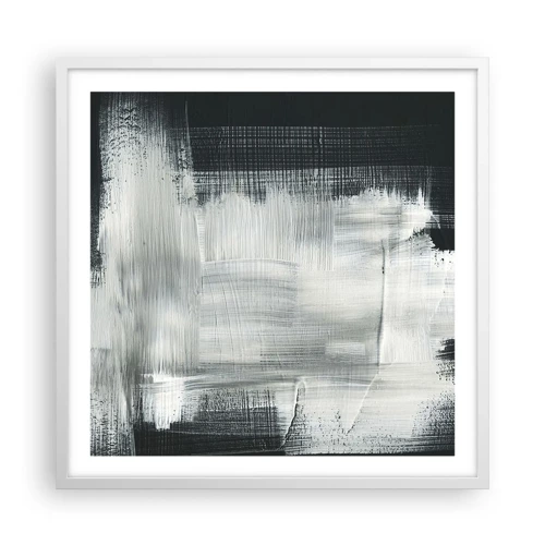 Plagát v bielom ráme - Utkané zvisle a vodorovne - 60x60 cm