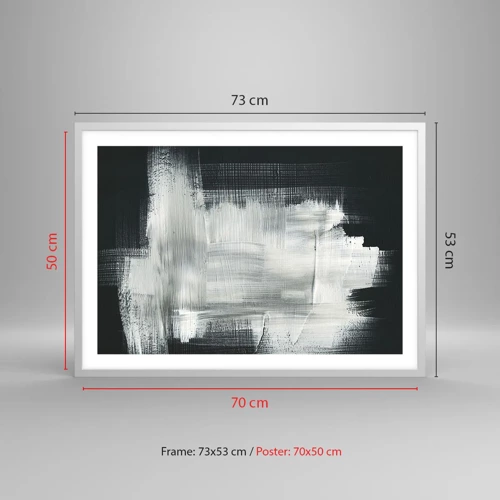 Plagát v bielom ráme - Utkané zvisle a vodorovne - 70x50 cm