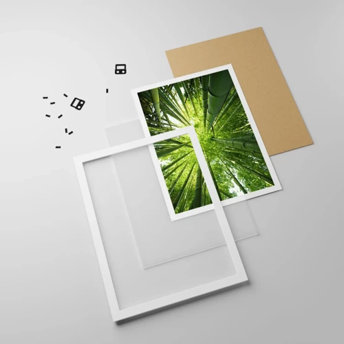 Plagát v bielom ráme - V bambusovom háji - 30x40 cm