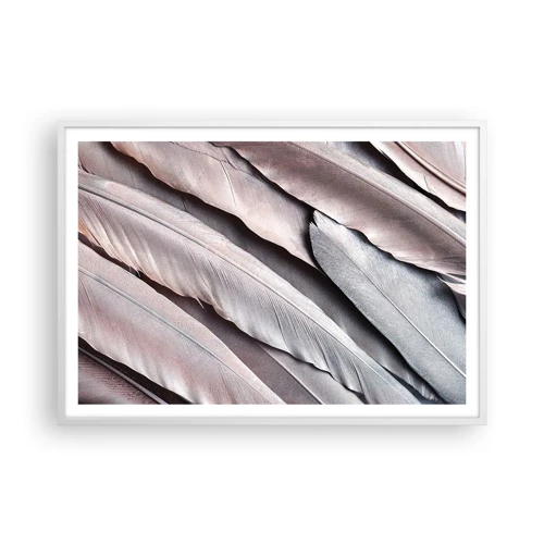 Plagát v bielom ráme - V ružovej a striebornej - 100x70 cm