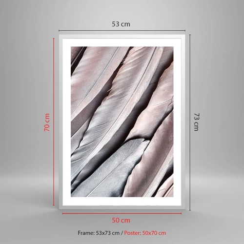 Plagát v bielom ráme - V ružovej a striebornej - 50x70 cm