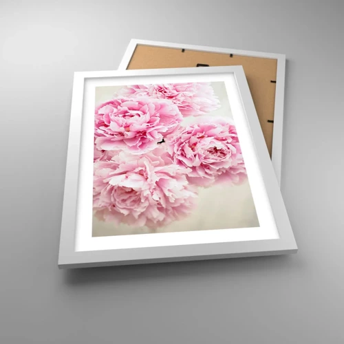 Plagát v bielom ráme - V ružovom prepychu - 30x40 cm