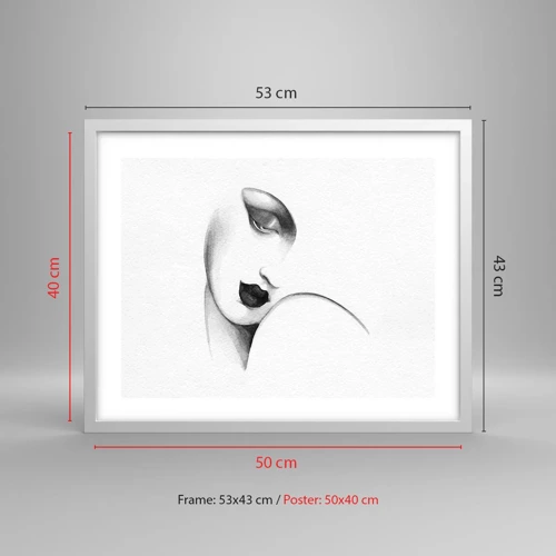 Plagát v bielom ráme - V štýle Lempickej - 50x40 cm
