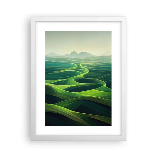 Plagát v bielom ráme - V zelených údoliach - 30x40 cm