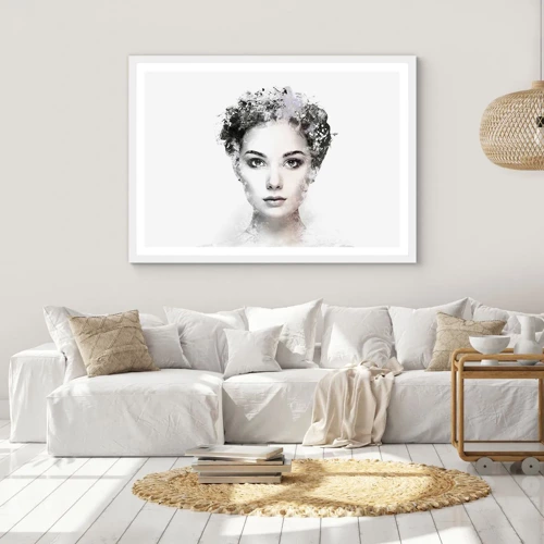 Plagát v bielom ráme - Veľmi štýlový portrét - 40x30 cm