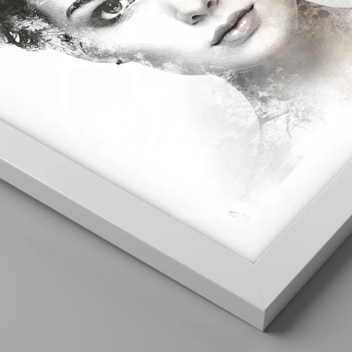 Plagát v bielom ráme - Veľmi štýlový portrét - 40x40 cm