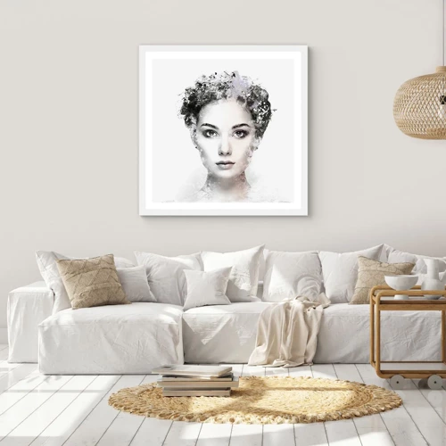Plagát v bielom ráme - Veľmi štýlový portrét - 40x40 cm