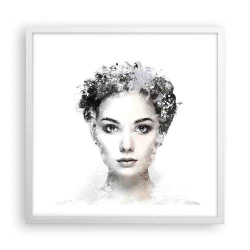 Plagát v bielom ráme - Veľmi štýlový portrét - 50x50 cm