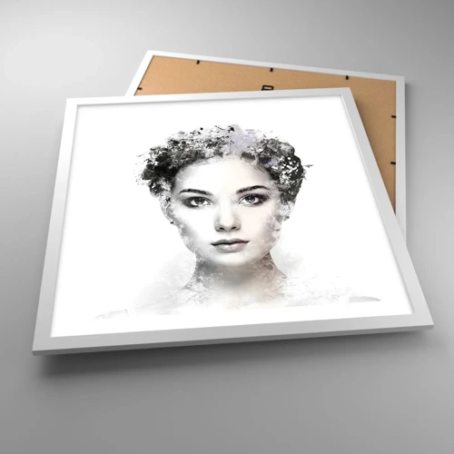 Plagát v bielom ráme - Veľmi štýlový portrét - 50x50 cm