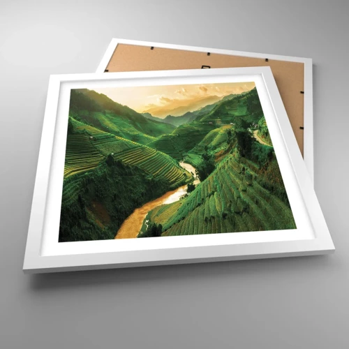 Plagát v bielom ráme - Vietnamské údolie - 40x40 cm