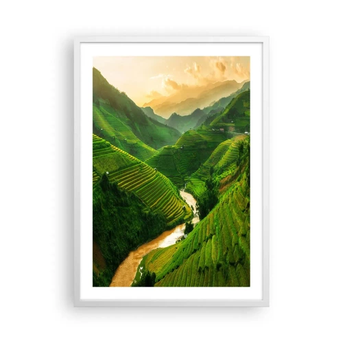 Plagát v bielom ráme - Vietnamské údolie - 50x70 cm