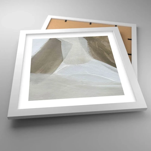 Plagát v bielom ráme - Vlna bielej - 30x30 cm