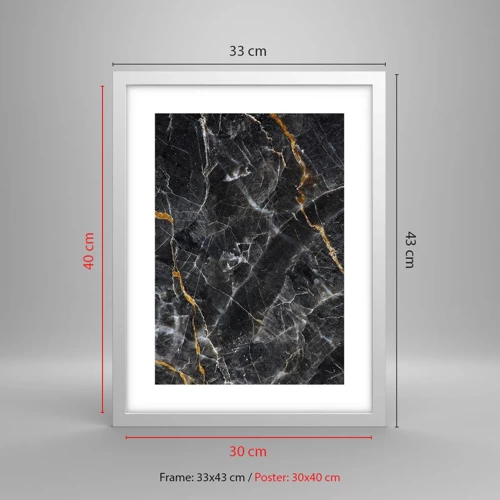 Plagát v bielom ráme - Vnútorný život kameňa - 30x40 cm