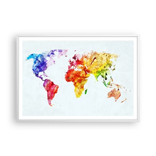 Plagát v bielom ráme - Všetky farby sveta - 100x70 cm