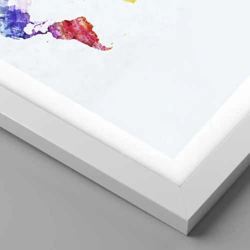 Plagát v bielom ráme - Všetky farby sveta - 40x40 cm