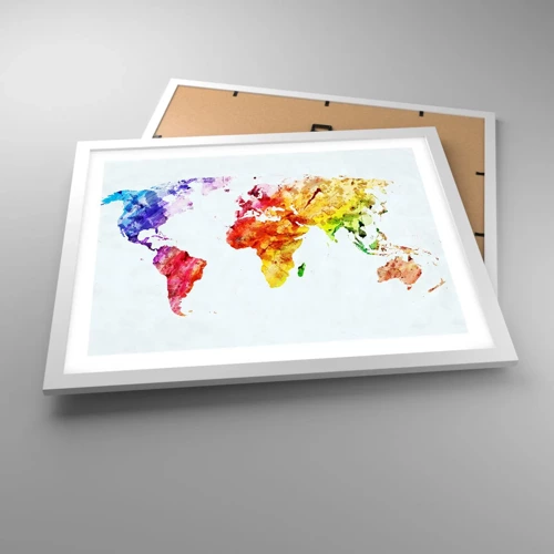 Plagát v bielom ráme - Všetky farby sveta - 50x40 cm