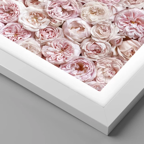Plagát v bielom ráme - Vydláždená ružami - 70x50 cm