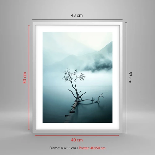Plagát v bielom ráme - Z vody a hmly - 40x50 cm
