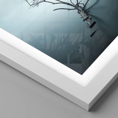 Plagát v bielom ráme - Z vody a hmly - 50x50 cm