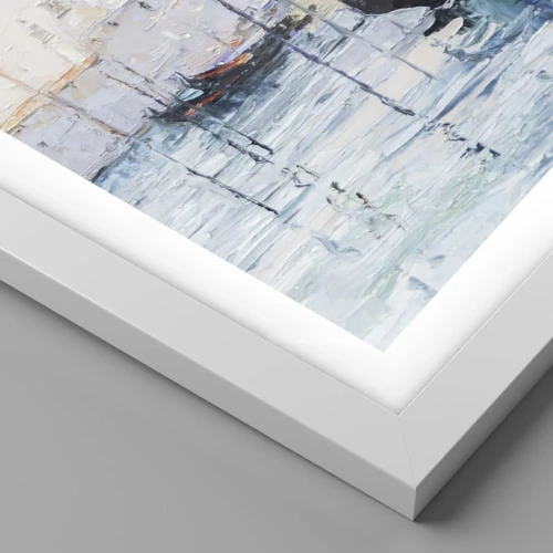 Plagát v bielom ráme - Za vodou, za hmlou - 100x70 cm
