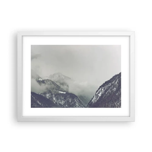 Plagát v bielom ráme - Zahmlené údolie - 40x30 cm