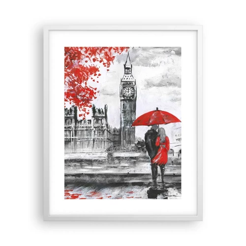 Plagát v bielom ráme - Zamilovaní do Londýna - 40x50 cm