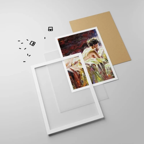 Plagát v bielom ráme - Zamyslená Venuša - 30x40 cm