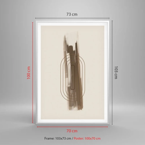 Plagát v bielom ráme - Závan šedej - 70x100 cm